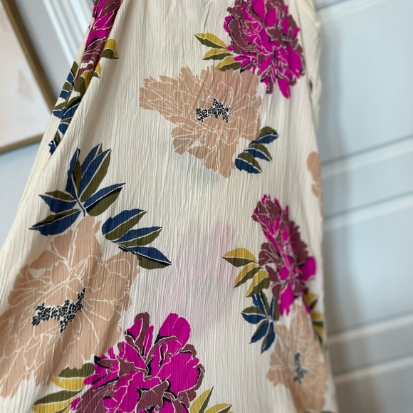 Billabong Kick it Up Floral Print Woman’s Maxi Dress,Cream-Pink-Olive green-Med - Picture 7 of 7